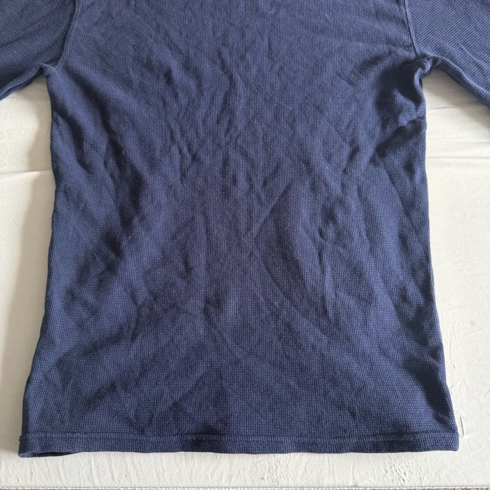 Polo Ralph Lauren Waffle Knit Thermal‎ Mens Medium Blue Embroidered Bear Logo
